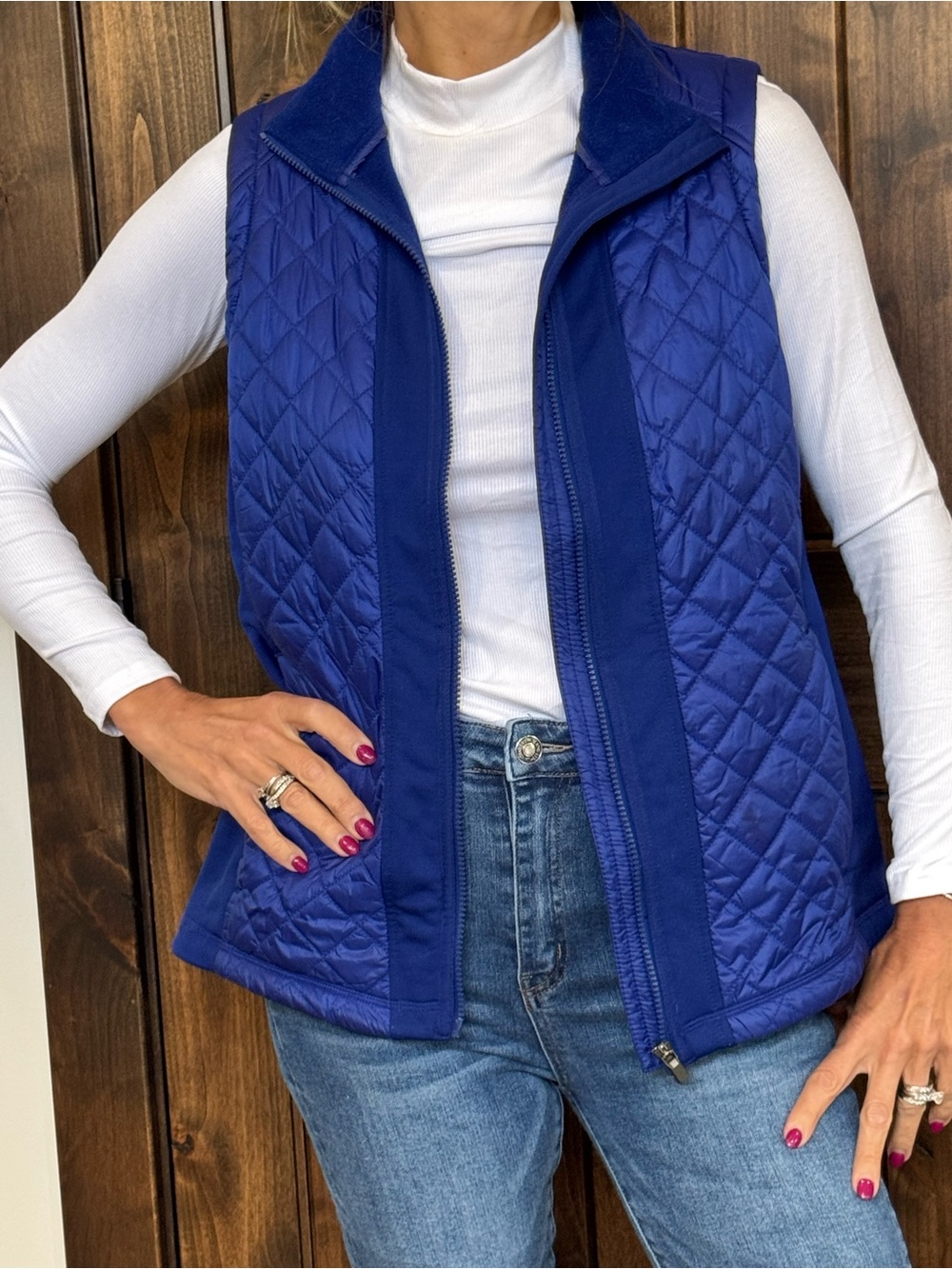 Athleta Quilted Royal Blue Vest